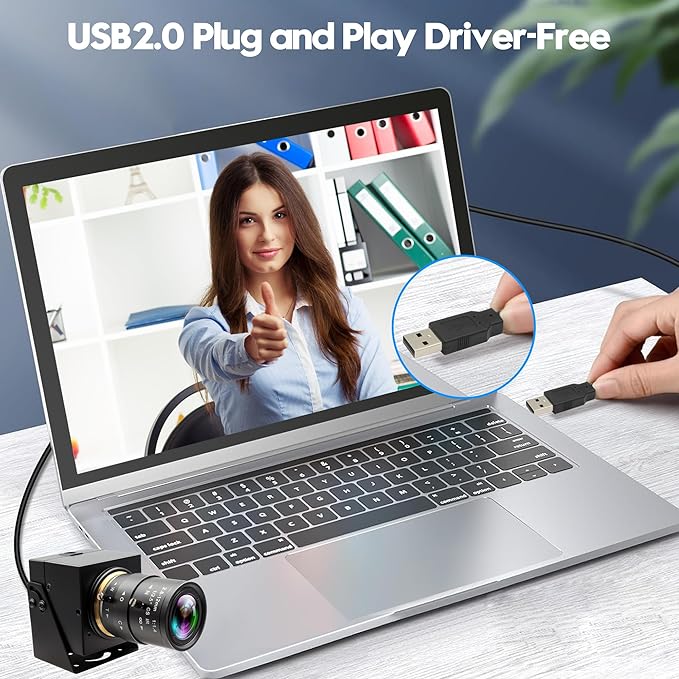 IFWAETR 4K USB Camera 2.8-12mm 4X Optical Manual Lens 2160P OpenCV Webcam Close up Zoom in and Out Video Conference Camera Pug and Play for Jetson Nano Laptop Raspberry Pi and Mac OS