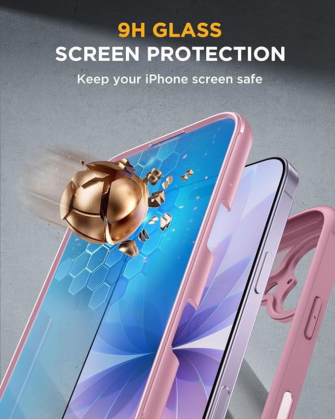 Miracase for iPhone 17 Case 6.3'', Full-Body Military Grade Drop Protection Outdoor Phone case with Built-in Glass Screen &Camera Control,Easy Installation,No Gap,Compatible with MagSafe, Purple