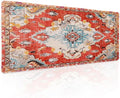 Vintage Rug Mouse Pad XL Red Orange Retro Carpet Aesthetic Extended Table Mat 80X30 cm Non-Slip Rubber Base Stitched Edge Large XL Mousepad for Desk Gaming Laptop Desk Top,31.5×11.8 Inch