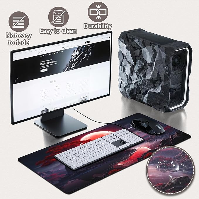 Gaming Mouse Pad - (31.5"×11.8") Japanese Anime Large Mouse Pads for Desk - Desk Mat for Keyboard and Mouse with Non-Slip Base, Desks Pad Matfor Game/Office & Home