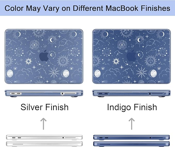 DONGKE for MacBook Neo 13 inch Case 2026 (Model A3404), Artistic Sun Pattern Ultra Slim Frosted Matte Hard Shell, Anti-Scratch & Fingerprint Resistant Cover - Sun & Moon