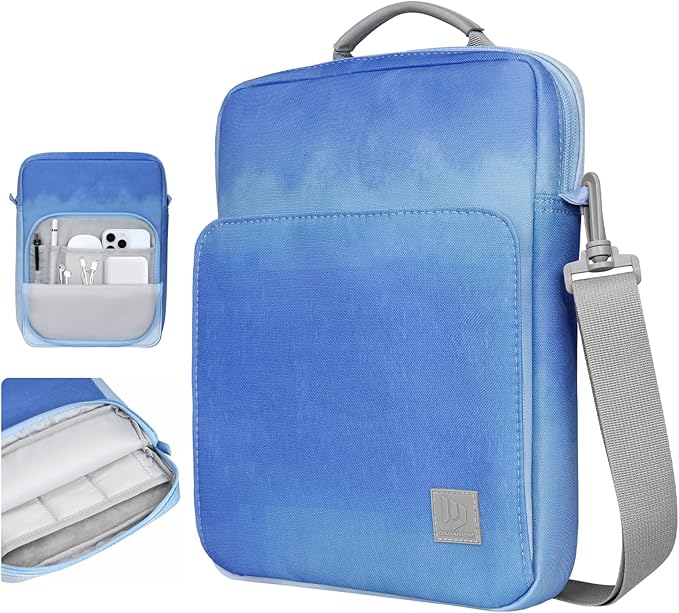 Dadanism 9-11 Inch Tablet Sleeve Bag Carrying Case with Shoulder Strap for iPad (A16) 11", iPad 10th Gen 10.9", iPad Air M4/Pro M5 11", iPad 9/8/7th 10.2", Galaxy Tab A11+ Plus 11", Blue Mist