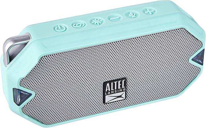 Altec Lansing - HydraMini Wireless Bluetooth Speaker, IP67 Waterproof USB C Rechargeable Battery with 6 Hours Playtime, Compact, Shockproof, Snowproof, Everything Proof (Mint Green)