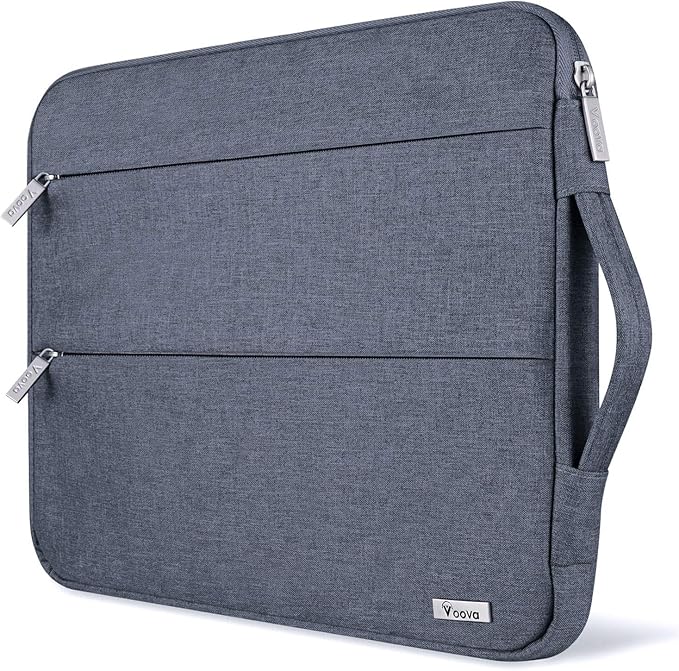 Voova 15.6 16 Inch Laptop Sleeve Case Compatible with MacBook Pro 16 M1/M2/M3/M4 Max 2019-2025, 15.6-16” Hp Lenovo Acer Asus, Waterproof Slim Computer Bag Cover with Handle, Dark Grey