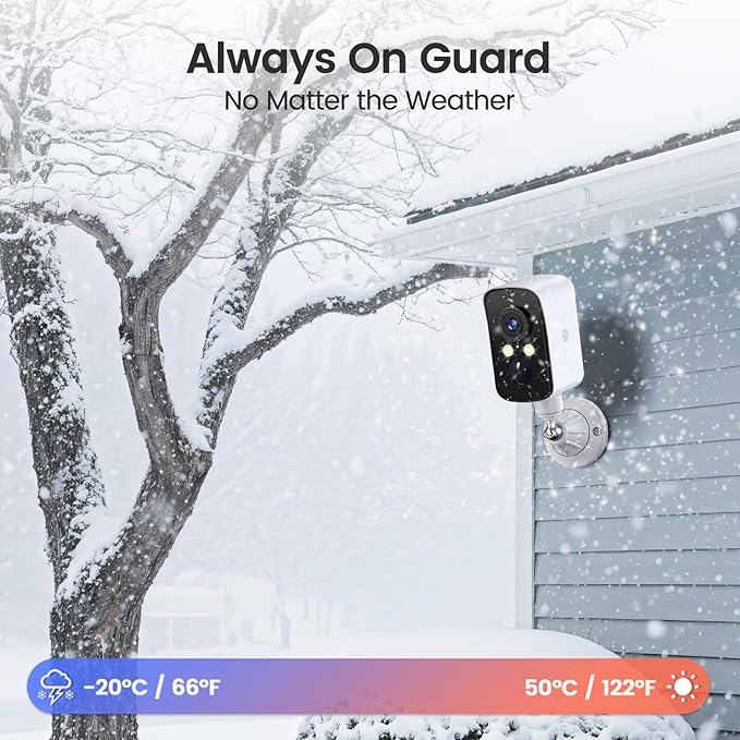 360° View Wireless Outdoor Security Camera, No Subscription Free 7-Day Cloud/SD, Pan, AI Detection, Magnetic, Battery Powered, 2.4G WiFi, 2K, Night Vision, 2-Way Talk, Home Security, IP65