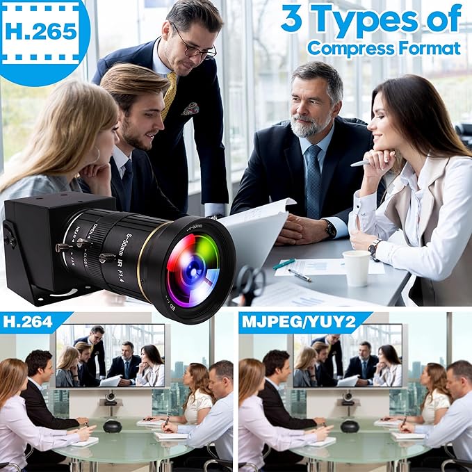 HDMI USB Webcam 4K Camera Simultaneous Output Video Conference 10X Optical Zoom Lens Close up Computer Web Cam for Webcast Industrial Inspection Education Training Camera