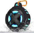 Upgraded, IP67 Waterproof Bluetooth Speaker, Silicone Case,10W Pro Sound&Deep Bass,24H Playtime, with Lights,Clip,Floating,for Shower,Beach essentials, Kayak Paddle Board Boat Lake Camping accessories