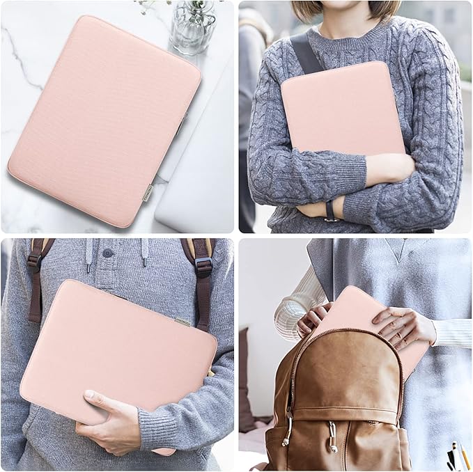 MoKo 9-11 Inch Tablet Sleeve Bag Carrying Case Fits iPad air 5 10.9" 2022,iPad Pro 11 M2 2022-2018,iPad 10th 10.9,iPad 9/8/7th Gen 10.2,iPad Air 4 10.9/Air 3 10.5,Tab S8/S9 11", Baby Pink