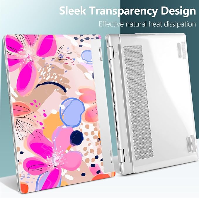 Premium Crystal Case for HP Envy x360 16-inch 2-in-1 Laptop 2024 Release, Floral Patterns Ultra-Slim Lightweight Scratch-Resistant Clear Hard Shell with Professional Protection, Stamens