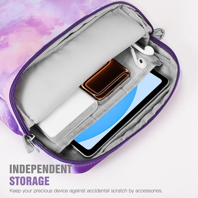 TiMOVO 9-11 Inch Tablet Sleeve Bag with Shoulder Strap for iPad 11-inch A16 2025, iPad 10th Gen. 10.9"/10.2", Galaxy Tab A9+/A11Plus 11", Watercolor Purple