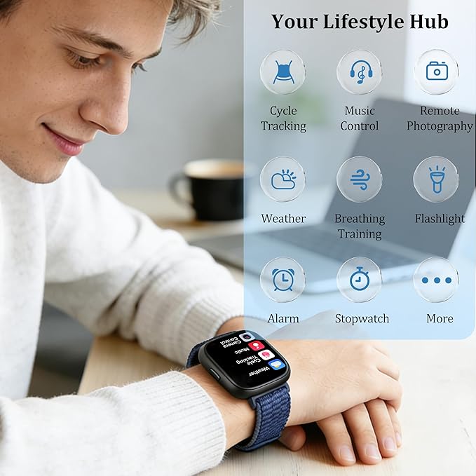 Smart Watch for Women Men, 2026 Upgrade Smartwatch [2 Bands, 44mm case], 1.83" Fitness Tracker Watch Alexa Built-in, Make/Answer Call, HR Sleep Stress Monitor, IP68 Waterproof Step Counter Watch