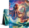 Vimorco iPad 9th/8th/7th Generation Case, Octopus Monster iPad 9th Generation Case,10.2 Inch iPad Cover, Auto Sleep/Wake, iPad Cover 9th Gen Multi-Angle View, Sailing Boat