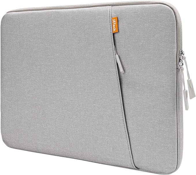 JETech Laptop Sleeve for 13-14Inch MacBook Neo (A18 Pro), MacBook Air/Pro (M1-M5) 2020-2026, 13-13.6 Inch Notebook, Waterproof Shock Resistant Bag Case with Accessory Pocket (Light Grey)