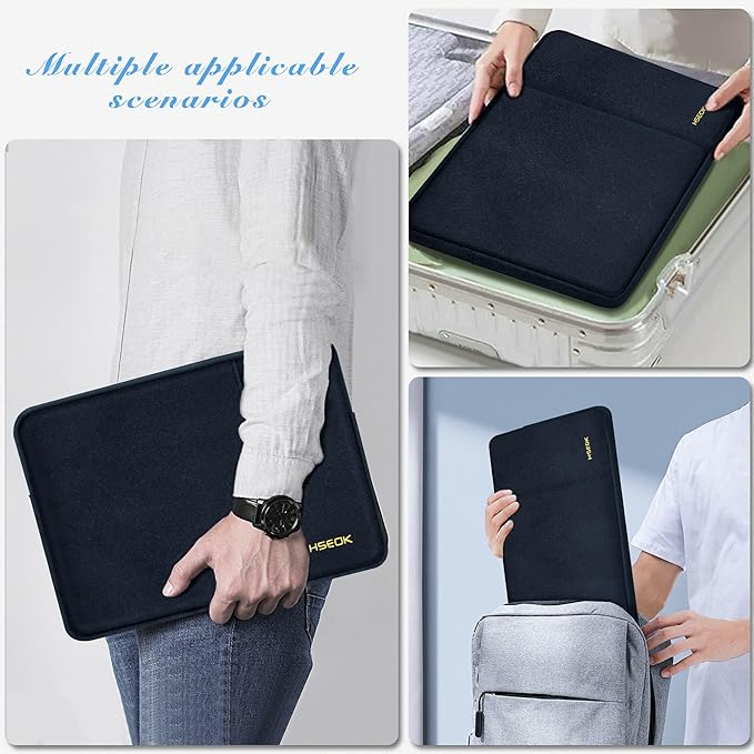Hseok Laptop Sleeve 15.6 16 inch Case Compatible with MacBook Neo 16, MacBook Pro 16" M5/M4/M3/M2/M1, MacBook Air Pro 15", XPS 16, Most 15" 15.6" 16" Notebooks,Black