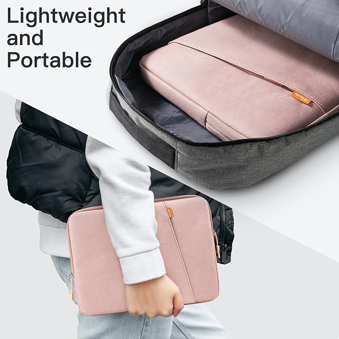 JETech Laptop Sleeve for MacBook Neo (A18 Pro), 14-InchMacBook Air/Pro, MacBook Pro M1-M5 2021-2026, Waterproof Bag Case with Pocket, Compatible with 14 Inch Notebook (Rose Gold)