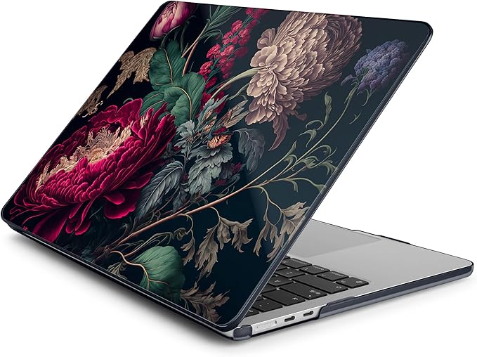 Batianda Premium Case for New MacBook Air 15 inch with M5 M4 M3 M2 Chip 2026 2025 2024 2023 Release, Designed Ultra-Slim Hardshell & Keyboard Cover & Screen Protector 4-in-1 Bundle, Vintage Flower