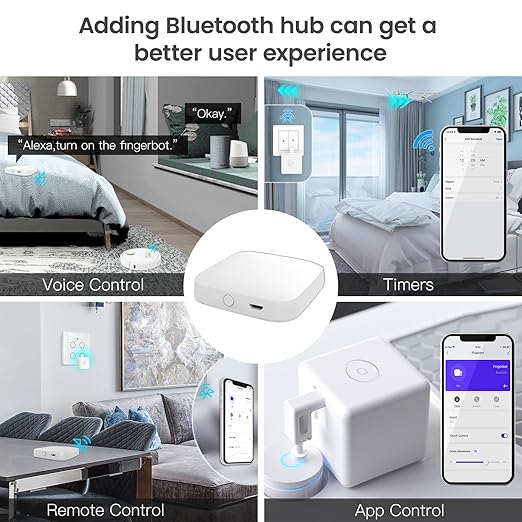 MOES Smart Fingerbot 3 Packs with 1 Tuya Bluetooth Hub and 1 Accessory kit