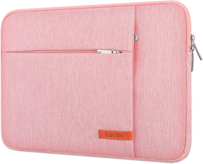 Lacdo Laptop Sleeve Case for 14 inch MacBook Pro M5 Pro/Max A3426 A3427 (2026), M5/M4/M3/M2/M1 A3434 A3112 A3401 A3185 A2918 A2992 2025-2021, 13.8 inch Microsoft Surface Laptop 7th Computer Bag, Peach