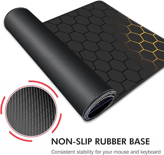 Galdas Mouse Pad for Gaming,XXL XL Large Mouse Mat Long Extended Mousepad Desk Mat Non-Slip Rubber Mice Pads Stitched Edges Thin (31.5 x 11.8 x 0.12 Inches) Grid