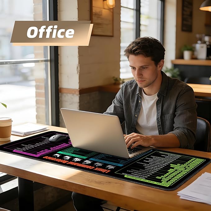Galdas Gaming Mouse Pad XXL XL Large Long Extended Big Mousepad Non-Slip Rubber Keyboard Mouse Pad with Stitched Edges for Laptop Home Office (31.5x11.8x0.08 Inch) -Notes