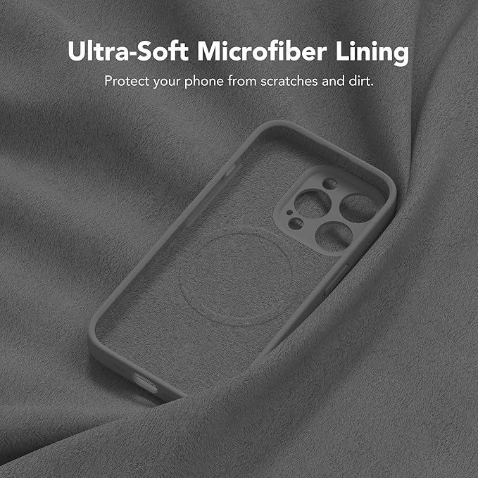 Magnetic for iPhone 13 Pro Case, Compatible with MagSafe, [Full Camera Protection][Screen Protector] Silicone Shockproof Protective Phone Case for iPhone 13 Pro 6.1", Dark Gray