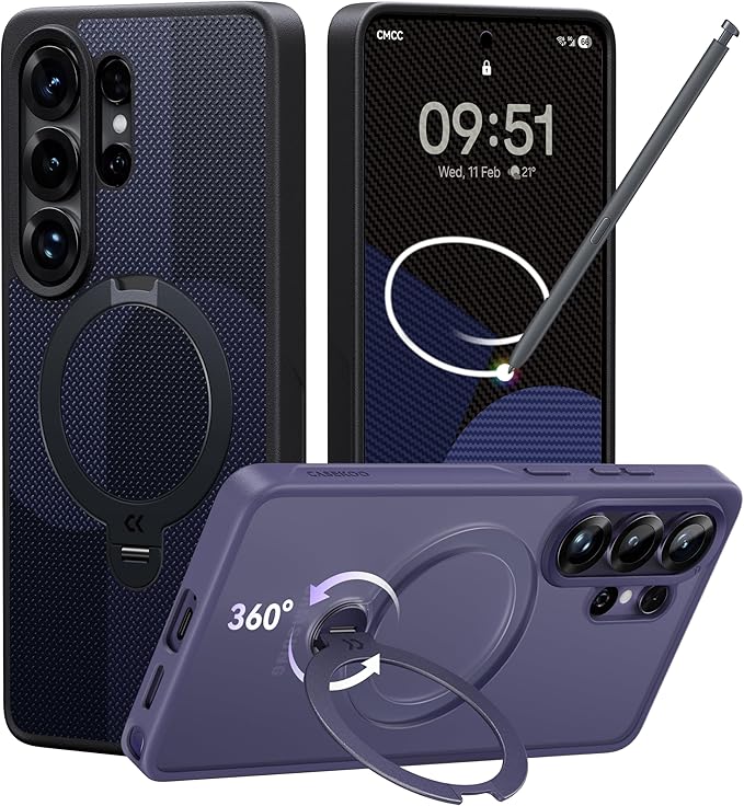 CASEKOO Geo Blue for 26U Case with 360 Spin Magnetic Stand [Fit for MagSafe] [18FT MIL-STD Protection] Shockproof Invisible Ring Holder Matte s26U Phone Case 6.9''