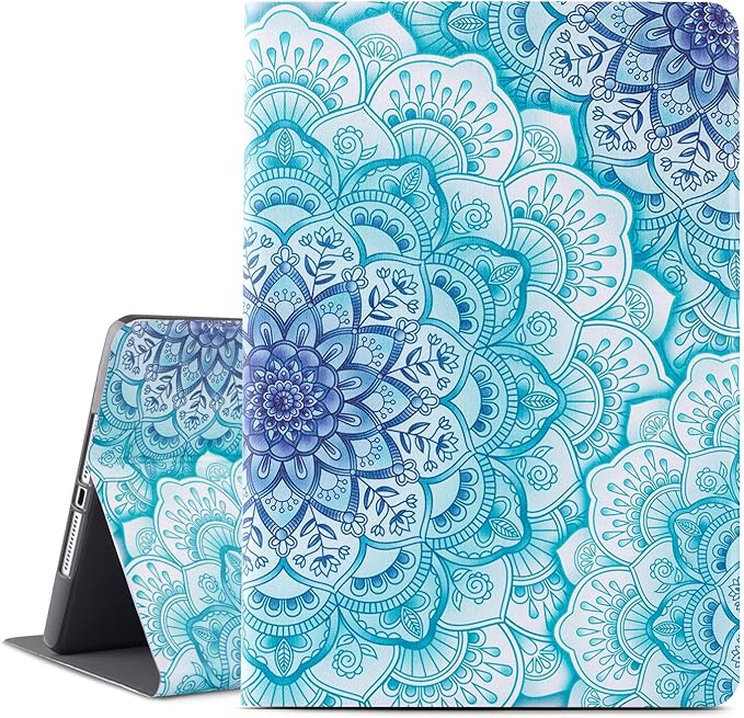 Vimorco for iPad 5th/6th Generation 9.7-inch 2017/2018, for iPad Air 1/2 Case 2013/2014, Slim Adjustable Stand Cover, Green Mandala