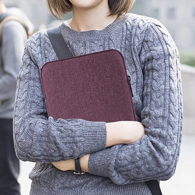 MoKo 7-8 Inch Tablet Sleeve Bag, Polyester Pouch Cover Case Fits iPad mini (A17 Pro) 8.3" 2024, iPad mini 6/5/4/3/2/1, Samsung Galaxy Tab S2 8.0, Tab A 8.0, ZenPad Z8s 7.9,Purple