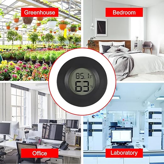 2PCS Mini Hygrometer Thermometer Electronic Digital Humidity Meter Gauge Monitor LCD Display Indoor Temperature Sensor with Fahrenheit Celsius