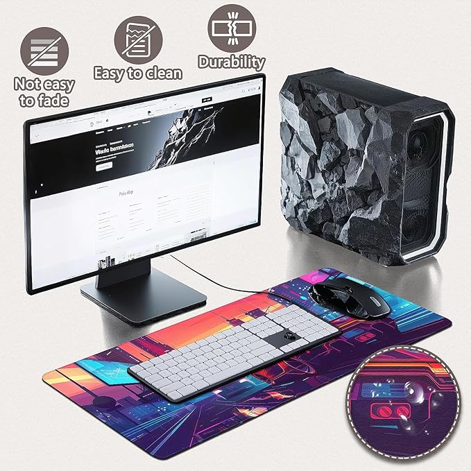 Gaming Mouse Pad - (31.5"×11.8") Sports Car Large Mouse Pads for Desk - Desk Mat for Keyboard and Mouse with Non-Slip Base, Desks Pad Matfor Game/Office & Home