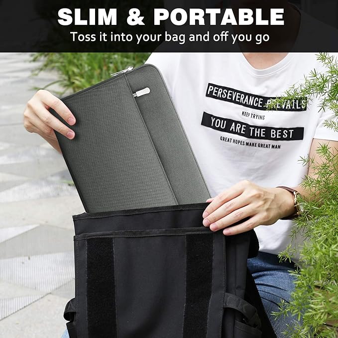 MoKo 11 Inch Tablet Sleeve Bag Carrying Case Fits iPad air 5 10.9" 2022, iPad Pro 11 M2 2022-2018, iPad 10th 10.9, iPad 9/8/7th Gen 10.2, iPad Air 4 10.9/Air 3 10.5, Tab S8 11"/Tab A 10.1, Dark Gray