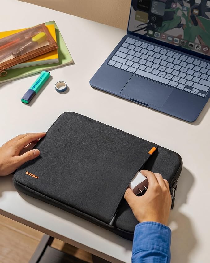 tomtoc 360° Protective Laptop Sleeve Designed for 13-inch New MacBook Neo A3404 (2026) A18 Pro Chip, Water-Resistant Shockproof Computer Case Bag Fits 12-13 Inch Surface Pro Copilot+ PC