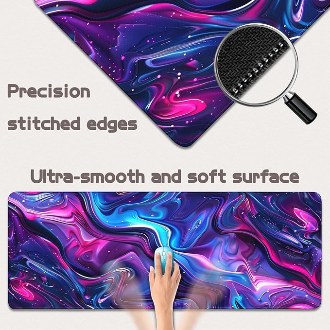 Gaming Mouse Pad - (31.5"×11.8") Topographic Large Mouse Pads for Desk - Desk Mat for Keyboard and Mouse with Non-Slip Base, Desks Pad Matfor Game/Office & Home