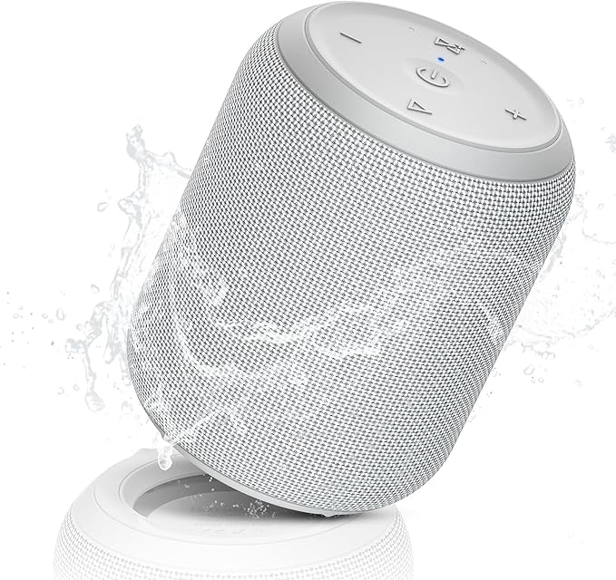 NOTABRICK Bluetooth Speaker with15W, IPX67 Waterproof Portable Speakers Bluetooth Wireless V5.0, Stereo Sound, Active Extra Bass, Double Pairing, for Party, Home Theater, Game Theater, Gray