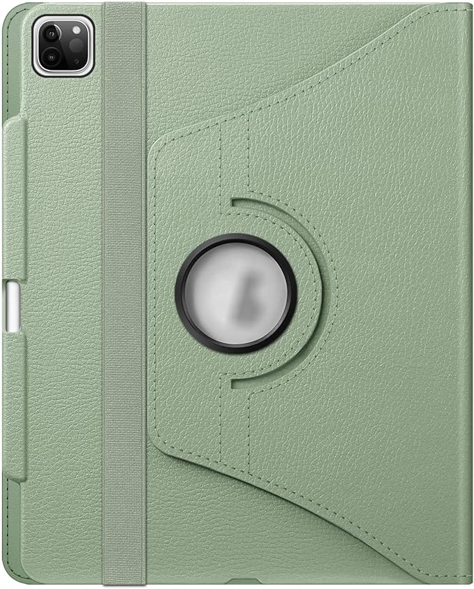 Fintie Rotating Case for iPad Pro 12.9-inch 6th Generation 2022-360 Degree Swiveling Protective Cover with Pencil Holder, Auto Sleep/Wake, Also Fit iPad Pro 12.9" 5th/4th/3rd Gen, Sage Green