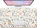 Large Mouse Pad for Desktop, Cute Desk Mat Pad Protector for Work & Gaming, Aesthetic Pretty Anti-Slip Laptop Blotter Cover for Office School Home Supplies, Wildflowers, 31.5" x 11.8"