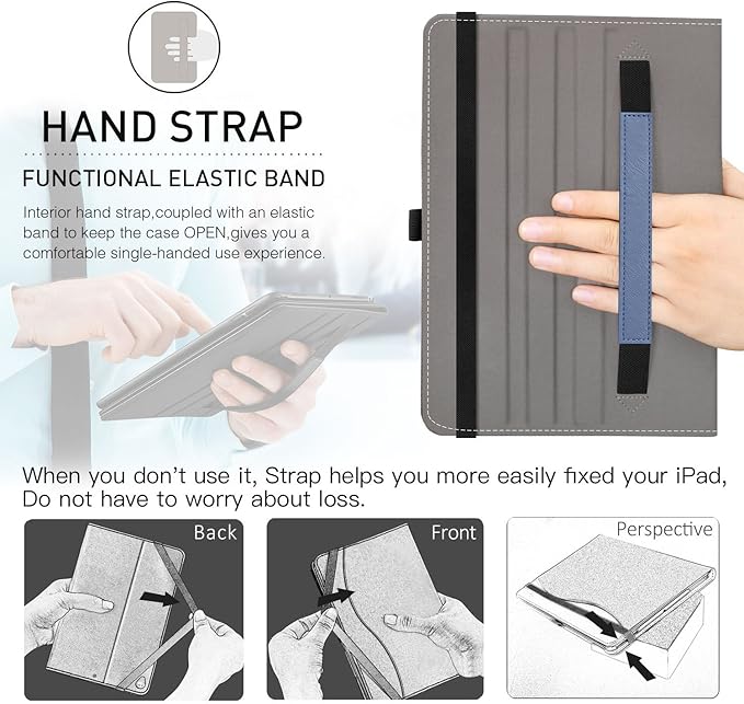 ZtotopCases for iPad Air 3rd Generation 2019/iPad Pro 10.5 Inch 2017, Premium PU Leather Business Folding Stand Folio Cover with Auto Wake/Sleep, Multiple Viewing Angles for iPad Air 3 Gen, Navy Blue