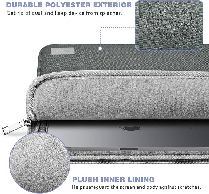 MoKo 11 Inch Tablet Sleeve Bag Carrying Case Fits iPad air 5 10.9" 2022, iPad Pro 11 M2 2022-2018, iPad 10th 10.9, iPad 9/8/7th Gen 10.2, iPad Air 4 10.9/Air 3 10.5, Tab S8 11"/Tab A 10.1, Dark Gray