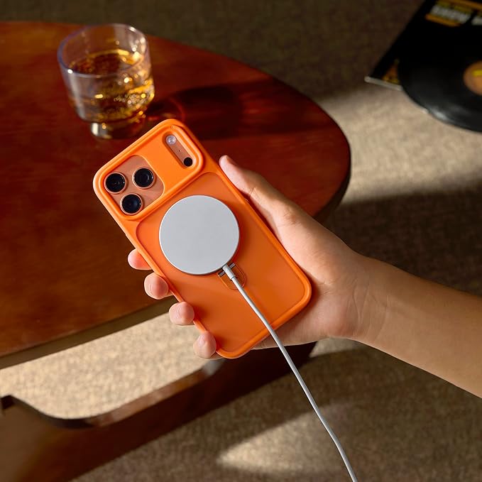 CASEKOO Ultra-Magnetic Stand for iPhone 17 Pro Max Case [Military Drop Protection] [Compatible with MagSafe] Shockproof Translucent Matte Slim Ring for iPhone 17 Pro Max Phone Case 6.9", Orange