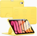 VIKESI Case for iPad mini 7 (A17 Pro) and iPad mini 6,Multiple Angles Magnetic Stand Cover,Shockproof Soft Back,Pencil Holder,and Auto Sleep/Wake,Yellow