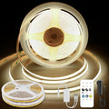 Pandery COB LED Strip Lights Natural White,24V Dimmable led Light Strip KIT with Remote and app Control,4000K 32.8FT/2 * 5m 8mm Wide Ra>90 Cuttable Flexible Strip Lights for Bedroom,Wardrobe,Cabinet