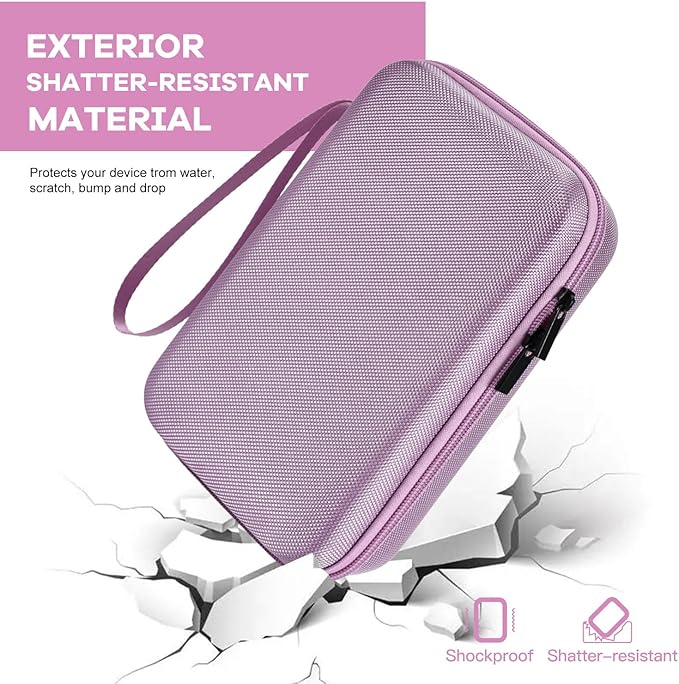 Hard Electronics Organizer Shockproof Carrying Case for MacBook Power Adapter Chargers Cables Power Bank Apple Magic Mouse Apple Pencil USB Flash Disk SD Card Hard Drive Accessories Bag, Purple