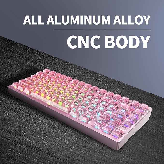 IROK MG75PRO 81 Keys Wired Magnetic Switch Mechanical Keyboard, Hall Effect, 8KHZ/ARGB/CNC Aluminum, Gasket Structure Gaming Keyboard(Pink)