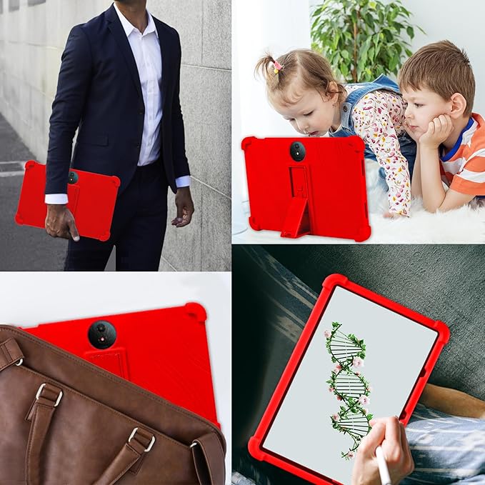 ATOOZ for TCL NXTPAPER 11 Plus Tablet Case 2025 (9649X) with PC Stand Soft Silicone Kids Case for TCL NXTPAPER 11 Plus 11.5 Inch (Red)