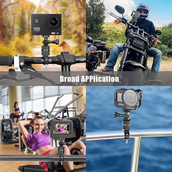 Aluminum Tripod Mount for Gopro Tripod Adapter 1/4"-20 Camera Mount for Gopro Hero 13 12 11 10 9 8 DJI Osmo Insta360 AKASO and Other Action Camera Accessories