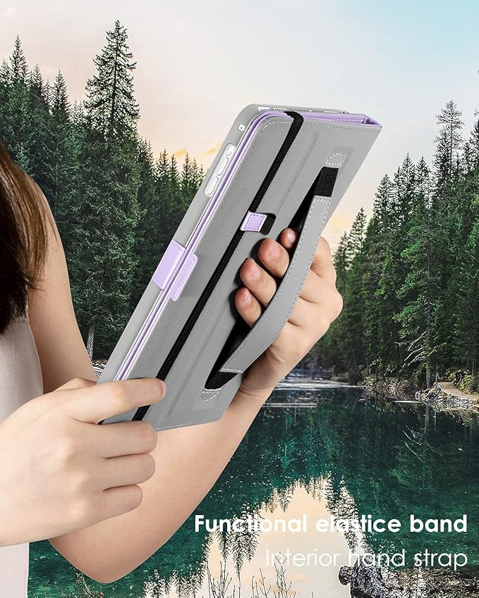 DTTO for iPad 9.7 Inch 5th/6th Generation 2018/2017 Case with Apple Pencil Holder, Premium Leather Folio Stand Cover Case for Apple iPad 9.7 inch, Also Fit iPad Pro 9.7/Air 2/Air - Lavender