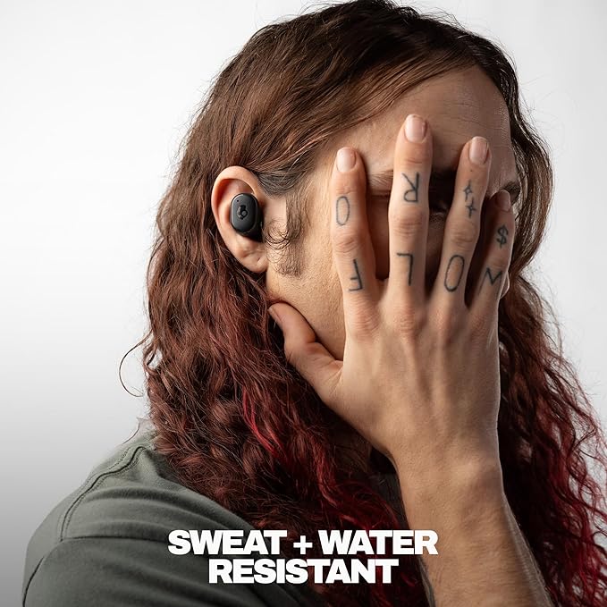 Skullcandy Grind Wireless Earbuds, Bluetooth Headphones, Up to 40 Hours Battery, Noise Isolating Fit, Microphone for iPhone Android, Customizable via Skull-iQ App - True Black