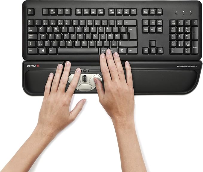Contour RollerMouse Pro3: Ergonomic Design for RSI, Carpal Tunnel & Shoulder Pain, No Reach, No Grip, No Strain, Customizable Shortcuts, Adjustable Speed, Wired USB for Mac & PC