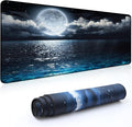 Desk Mat,Large Mouse Pad 35''×15.6'' XXL Extended Gaming Mouse Pad Mat with Non-Slip Base Stitched Eges Mousepad for Computer,Office,Keyboard and Laptop - Moon Ocean