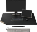 Chihein 43" x 24" 3XL Desk Mat with Cork & PU Leather (Black), Dual Sided Desk Pad, Waterproof Computer Desk Mat for Gaming, Office, Home